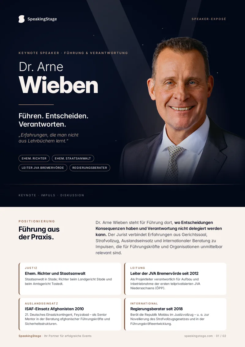 Speaker-Exposé Dr. Arne Wieben